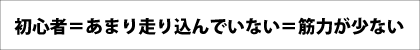 初心者＝筋力が少ない